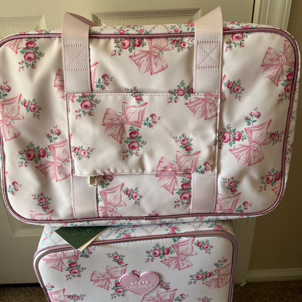 STATE X LoveShackFancy Rockaway Duffle Rosa Beaux - Picture 3 of 4
